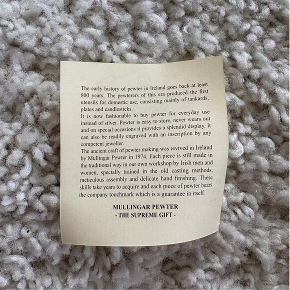 Mullingar Pewter Goblet Book of Kells Letter Z - Picture 8 of 13